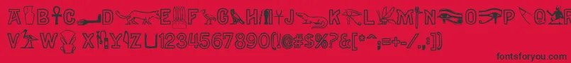 Gyptiennenormal Font – Black Fonts on Red Background