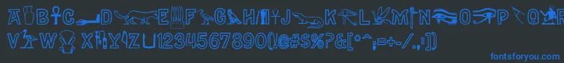 Gyptiennenormal Font – Blue Fonts on Black Background
