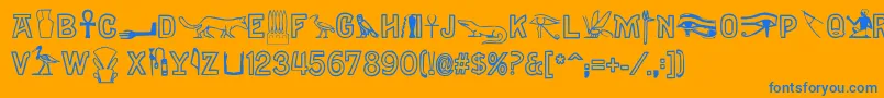 Gyptiennenormal Font – Blue Fonts on Orange Background