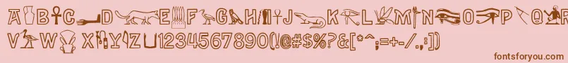 fuente Gyptiennenormal – Fuentes Marrones Sobre Fondo Rosa