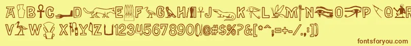 Gyptiennenormal Font – Brown Fonts on Yellow Background