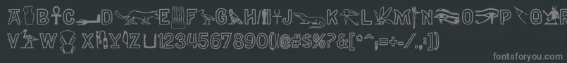 Gyptiennenormal Font – Gray Fonts on Black Background
