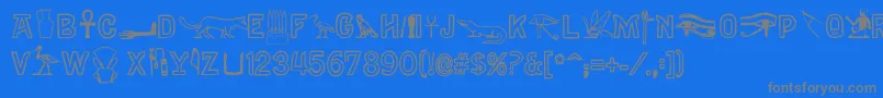 Gyptiennenormal Font – Gray Fonts on Blue Background