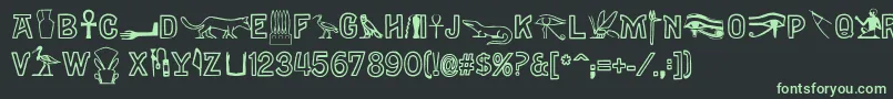 Gyptiennenormal Font – Green Fonts on Black Background
