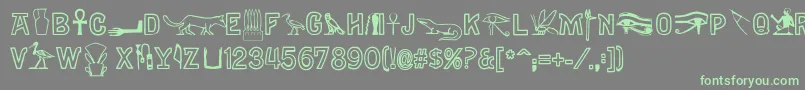 Gyptiennenormal Font – Green Fonts on Gray Background