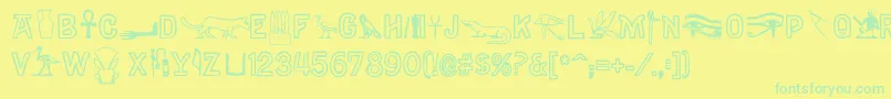 Police Gyptiennenormal – polices vertes sur fond jaune