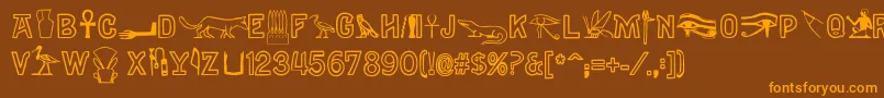 Gyptiennenormal Font – Orange Fonts on Brown Background
