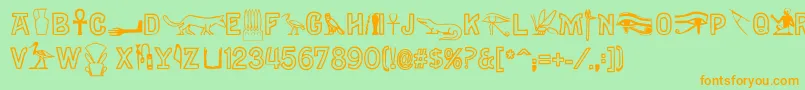 Gyptiennenormal Font – Orange Fonts on Green Background