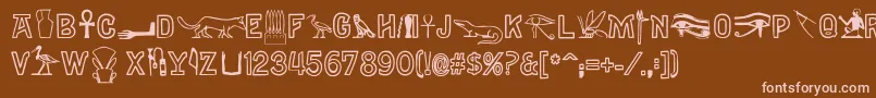 Gyptiennenormal Font – Pink Fonts on Brown Background