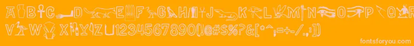 Gyptiennenormal Font – Pink Fonts on Orange Background