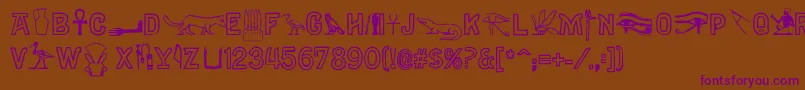 Gyptiennenormal Font – Purple Fonts on Brown Background