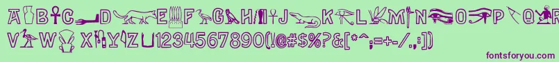 Gyptiennenormal Font – Purple Fonts on Green Background