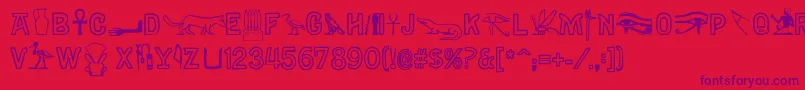 Gyptiennenormal Font – Purple Fonts on Red Background