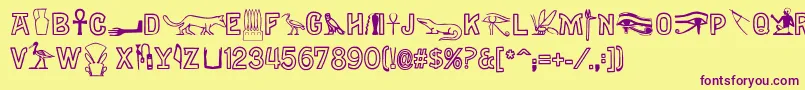 Gyptiennenormal Font – Purple Fonts on Yellow Background