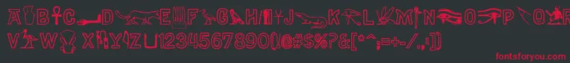 Gyptiennenormal Font – Red Fonts on Black Background