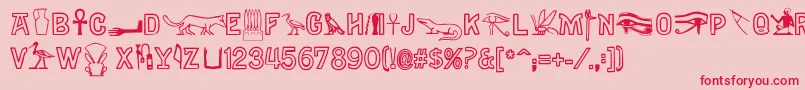 Gyptiennenormal-Schriftart – Rote Schriften auf rosa Hintergrund