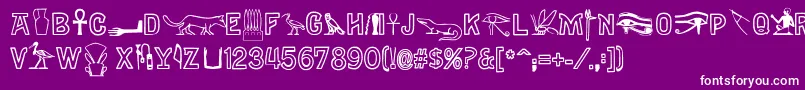Gyptiennenormal-Schriftart – Weiße Schriften auf violettem Hintergrund