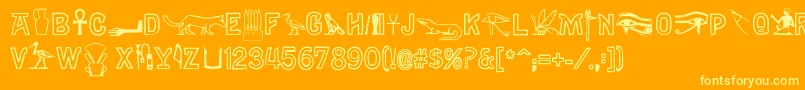 Gyptiennenormal Font – Yellow Fonts on Orange Background