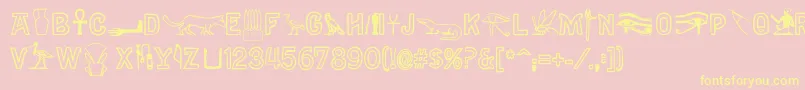 Gyptiennenormal Font – Yellow Fonts on Pink Background
