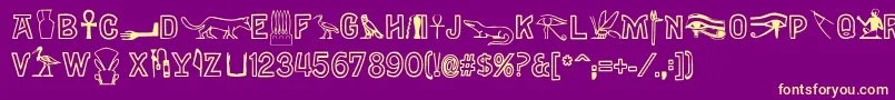 Gyptiennenormal Font – Yellow Fonts on Purple Background