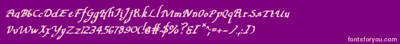 ValleyForgeBoldItalic Font – Pink Fonts on Purple Background