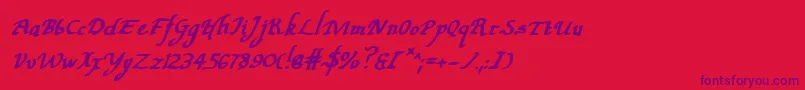 ValleyForgeBoldItalic Font – Purple Fonts on Red Background