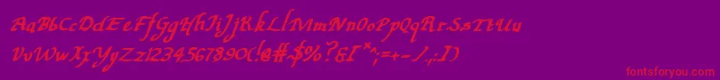 ValleyForgeBoldItalic Font – Red Fonts on Purple Background