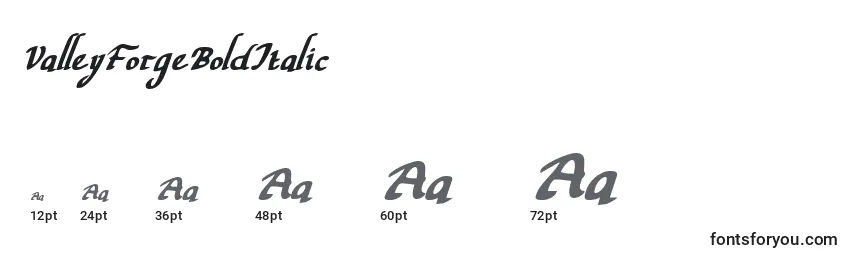 sizes of valleyforgebolditalic font, valleyforgebolditalic sizes