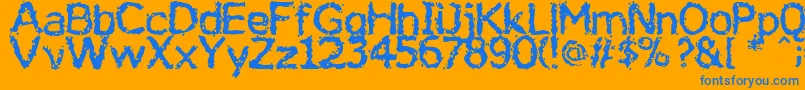 Jiggery Font – Blue Fonts on Orange Background