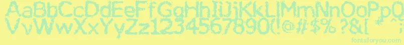 Jiggery Font – Green Fonts on Yellow Background
