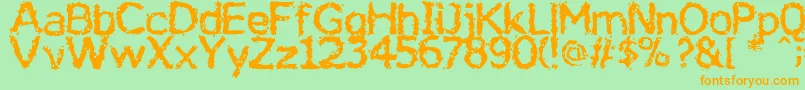 Jiggery Font – Orange Fonts on Green Background