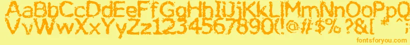 Jiggery Font – Orange Fonts on Yellow Background