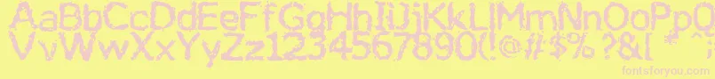 Jiggery Font – Pink Fonts on Yellow Background