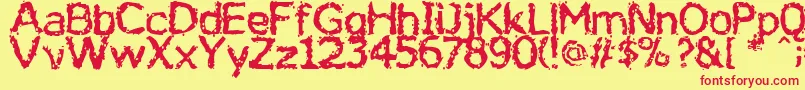 Jiggery Font – Red Fonts on Yellow Background