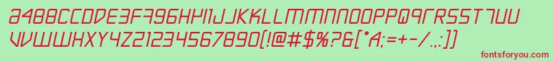 Escapeartistboldsemital Font – Red Fonts on Green Background