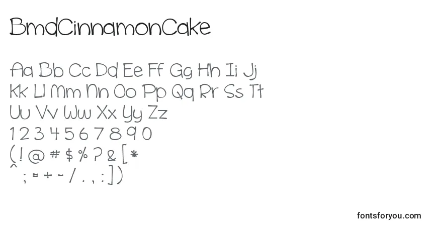 Schriftart BmdCinnamonCake – Alphabet, Zahlen, spezielle Symbole