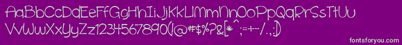 BmdCinnamonCake Font – Green Fonts on Purple Background