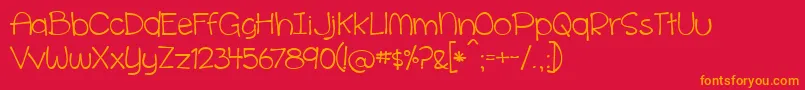 BmdCinnamonCake Font – Orange Fonts on Red Background