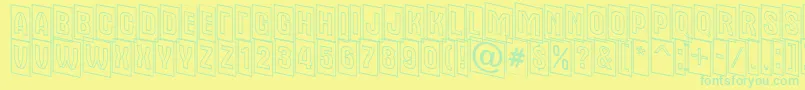 Czcionka AAlternatitulcmdnotl – zielone czcionki na żółtym tle