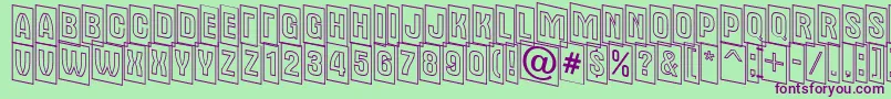 Шрифт AAlternatitulcmdnotl – фиолетовые шрифты на зелёном фоне