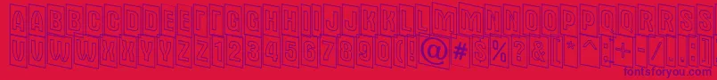 Fonte AAlternatitulcmdnotl – fontes roxas em um fundo vermelho