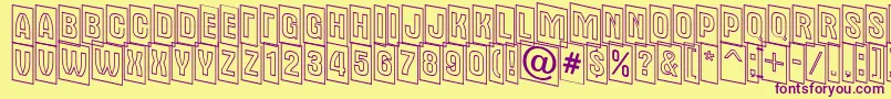 AAlternatitulcmdnotl Font – Purple Fonts on Yellow Background