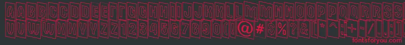 AAlternatitulcmdnotl-Schriftart – Rote Schriften auf schwarzem Hintergrund