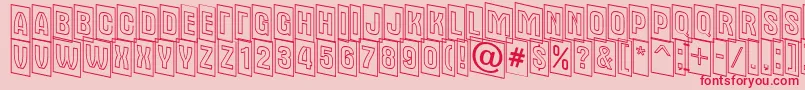 AAlternatitulcmdnotl-Schriftart – Rote Schriften auf rosa Hintergrund