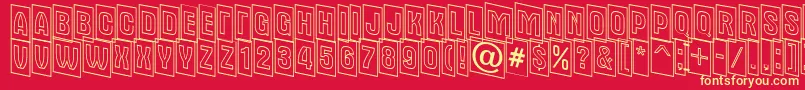 Czcionka AAlternatitulcmdnotl – żółte czcionki na czerwonym tle