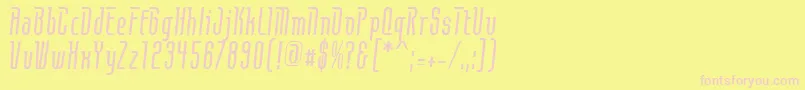 ContactLight-Schriftart – Rosa Schriften auf gelbem Hintergrund