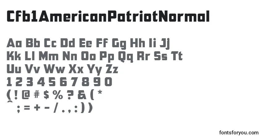 Cfb1AmericanPatriotNormal (42705)フォント–アルファベット、数字、特殊文字