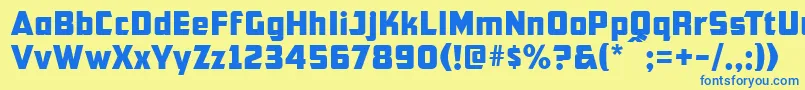 フォントCfb1AmericanPatriotNormal – 青い文字が黄色の背景にあります。