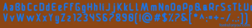 Pamekasanb-Schriftart – Blaue Schriften auf braunem Hintergrund