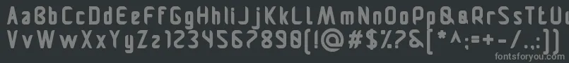 フォントPamekasanb – 黒い背景に灰色の文字